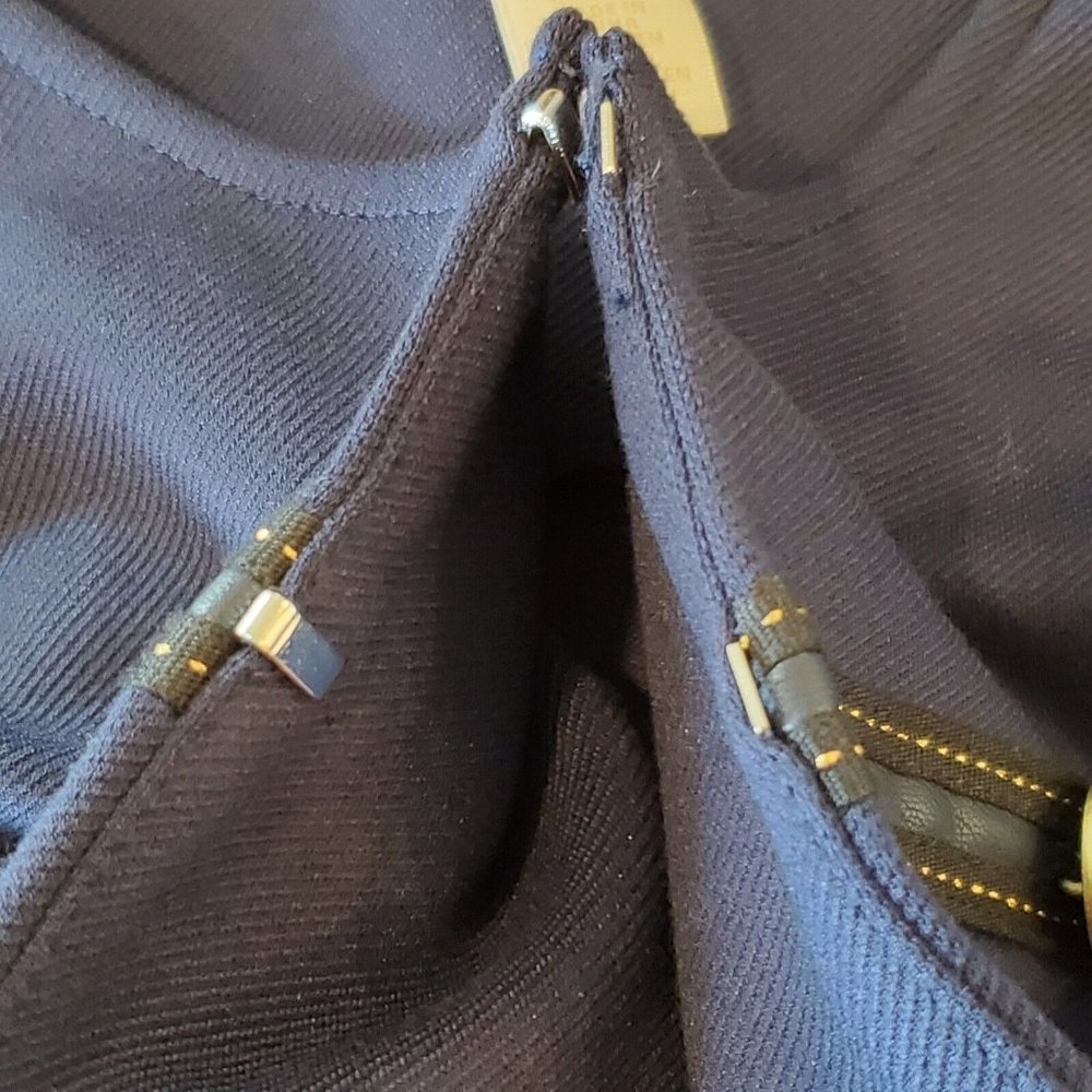 Womens Navy Blue Military Style Jacketā Twill Stretchy Lightweight Medium Petite - Picture 4 of 8
